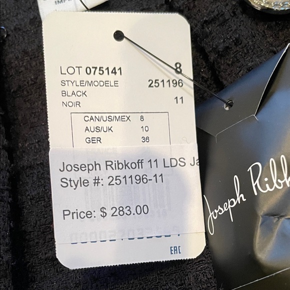 Joseph Ribkoff Black Pearl Button Jacket - Picture 4 of 5